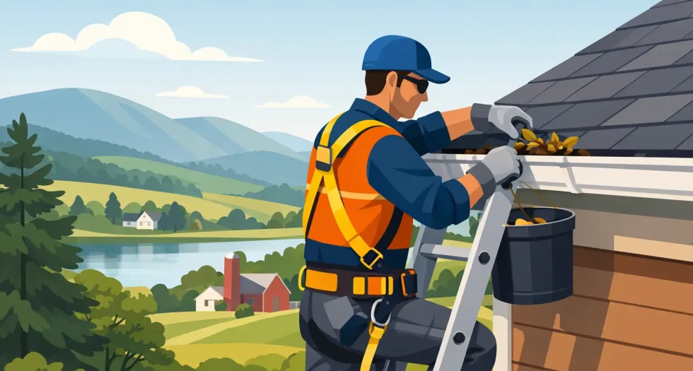 How to Clean Gutters Safely in Berkshire County